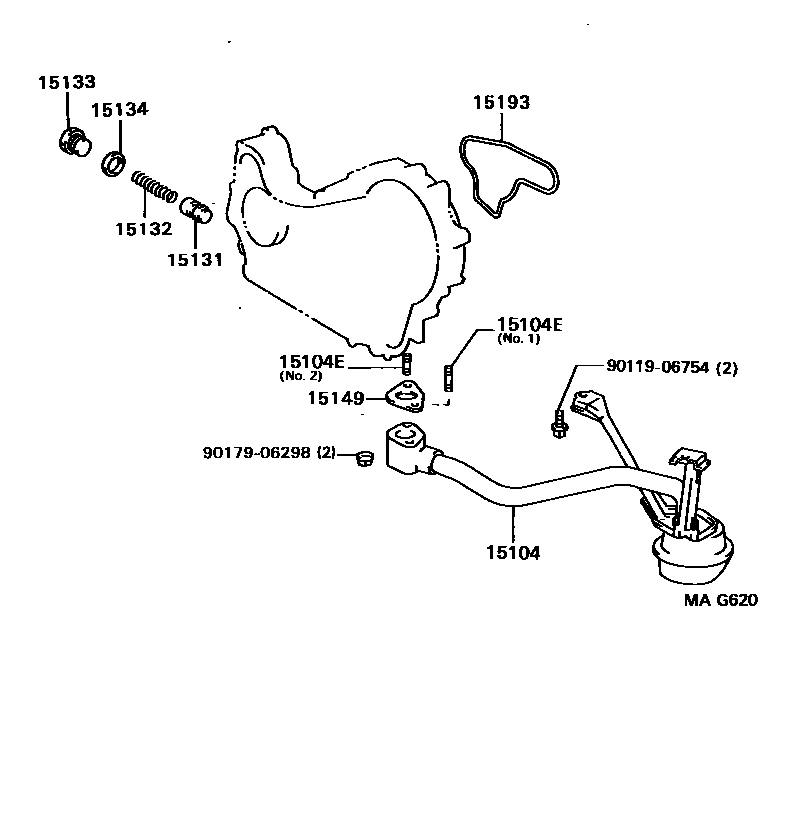 Toyota HILUX Engine Oil Pump EPC diagram — MAG620