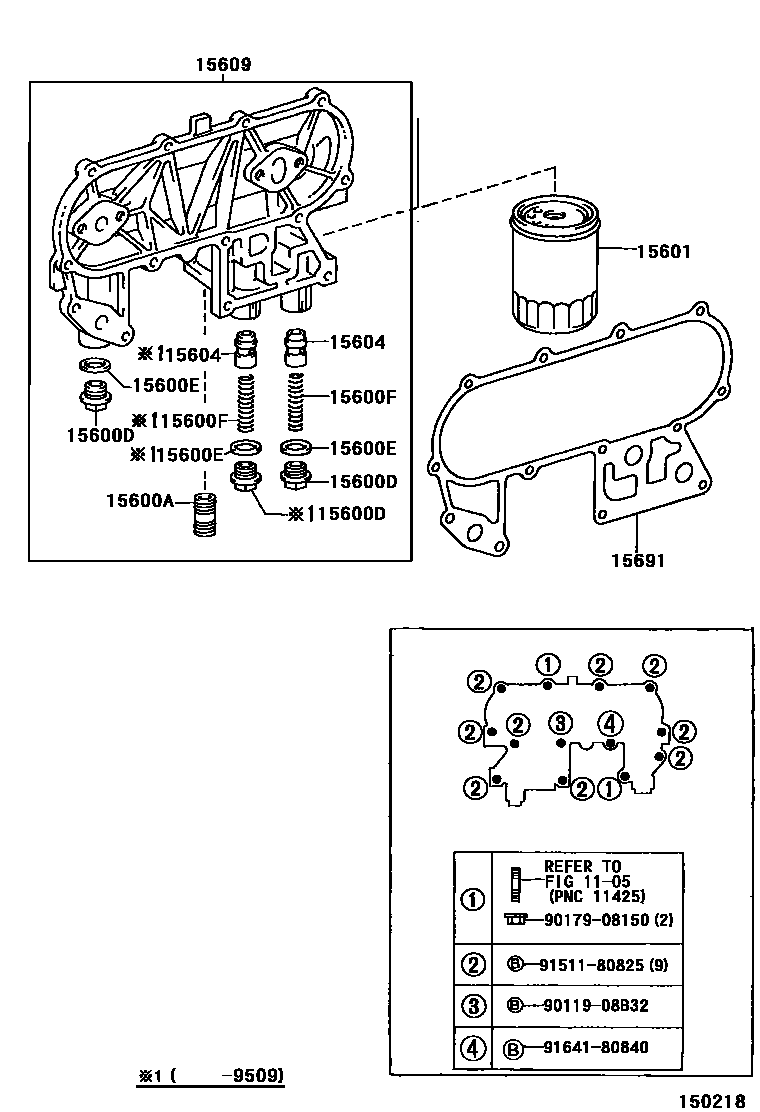 Toyota HILUX Oil Filter EPC diagram — 150218