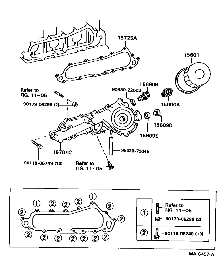 Toyota HILUX Oil Filter EPC diagram — MAG457A