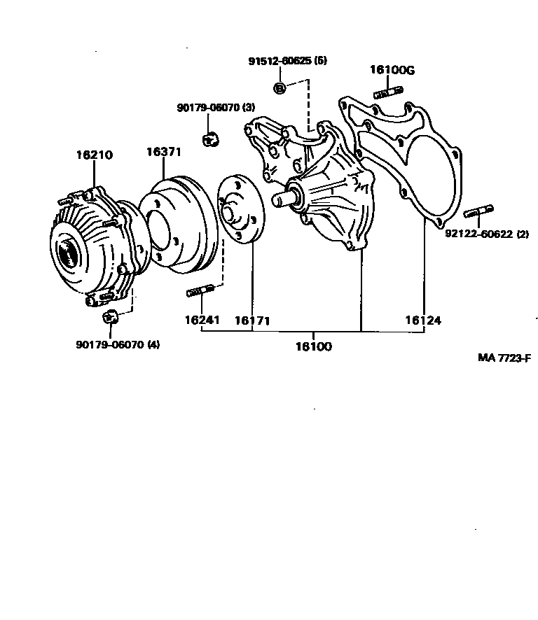 Toyota HILUX Water Pump EPC diagram — MA7723F