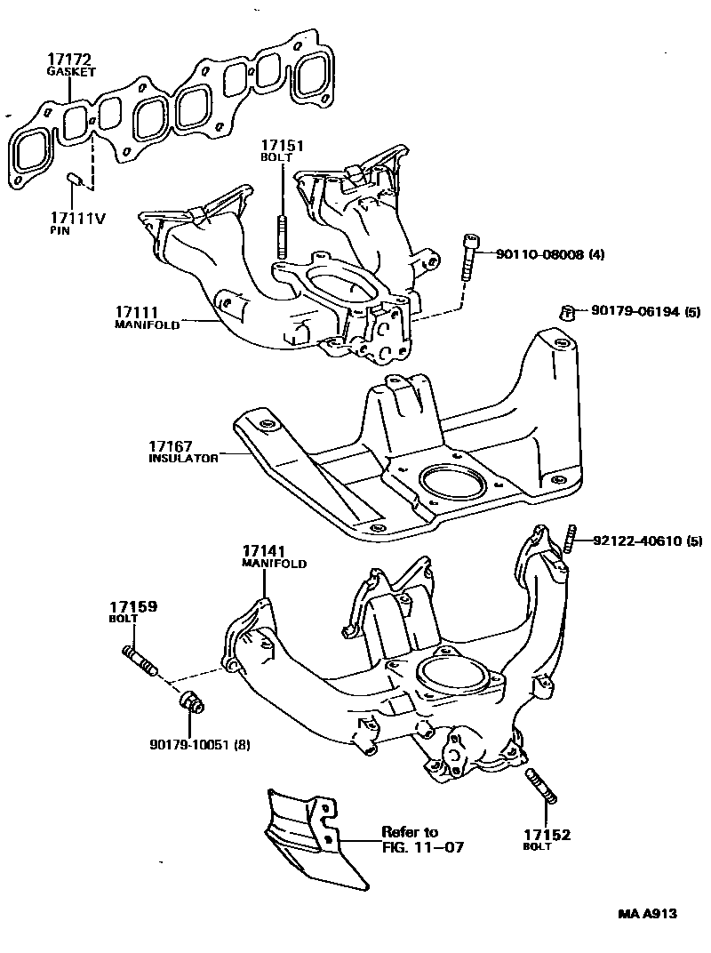 Toyota HILUX Manifold EPC diagram — MAA913