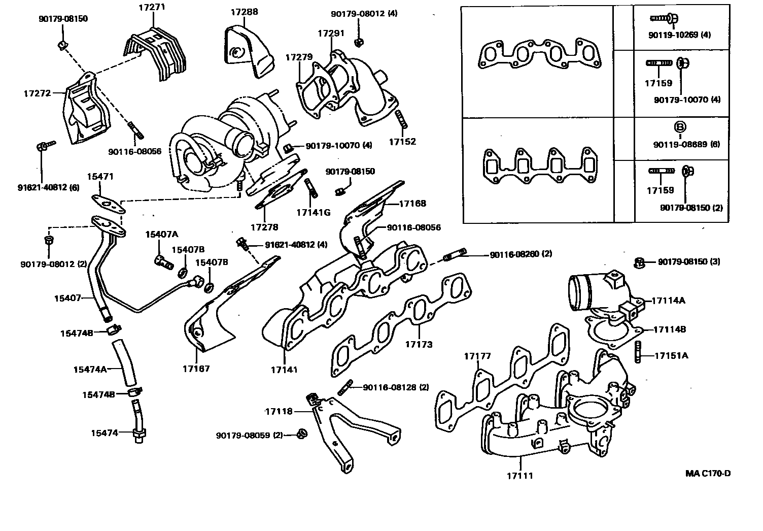 Toyota HILUX Manifold EPC diagram — MAC170D