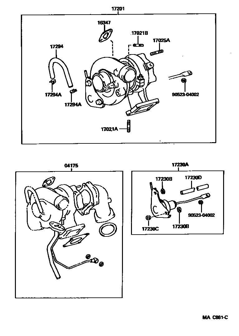 Toyota HILUX Manifold EPC diagram — MAC861C