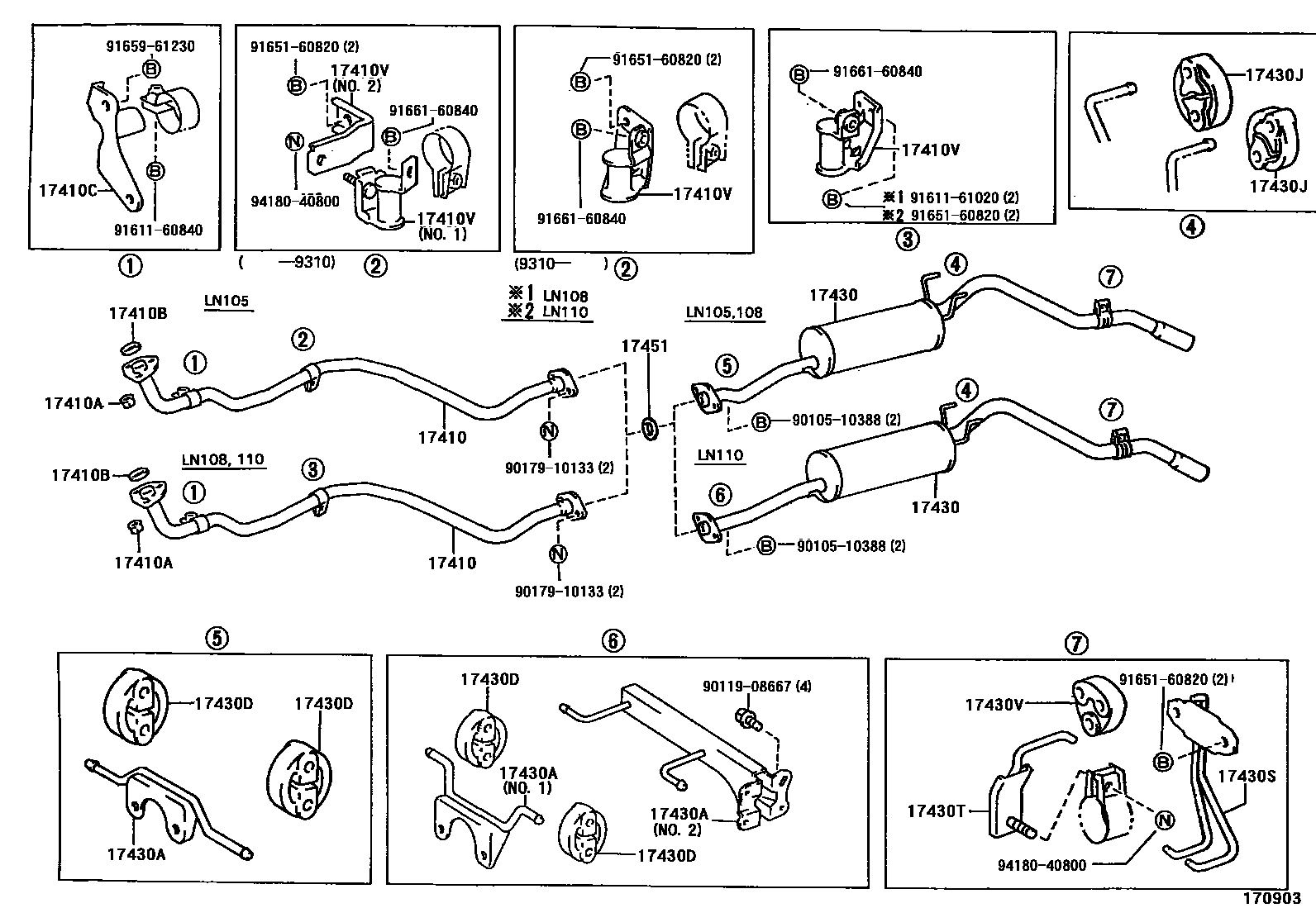 Toyota HILUX Exhaust Pipe EPC diagram — 170903