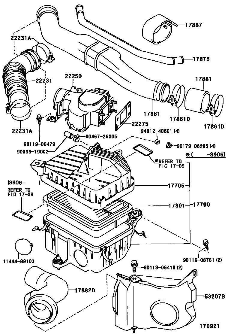 Toyota HILUX Air Cleaner EPC diagram — 170921