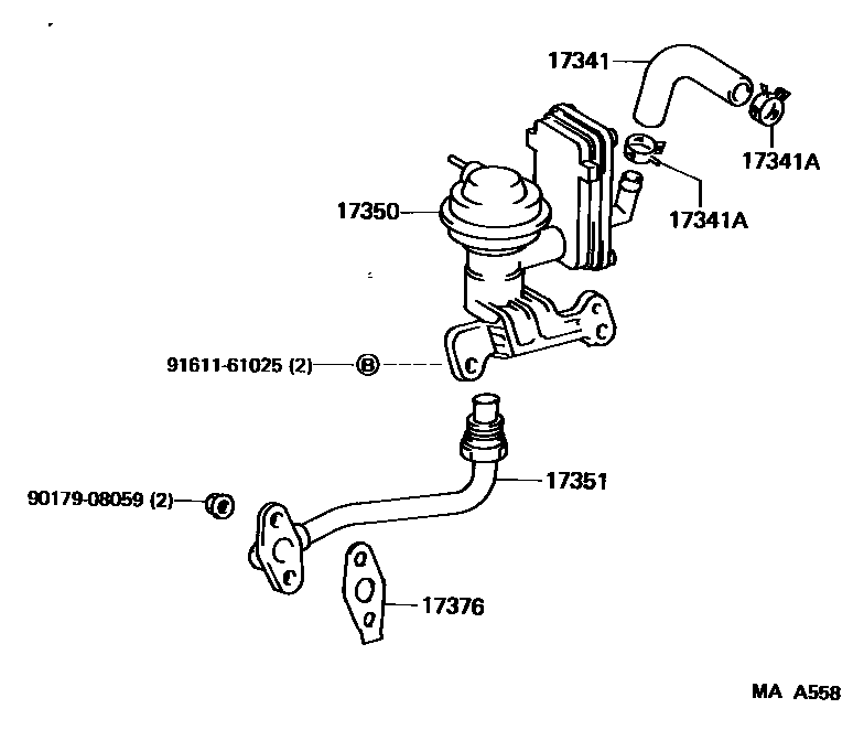 Toyota HILUX 歧管喷气系统 EPC diagram — MAA558