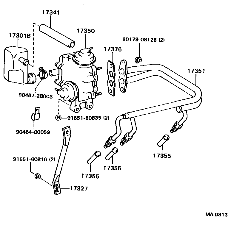 Toyota HILUX 歧管喷气系统 EPC diagram — MAD813