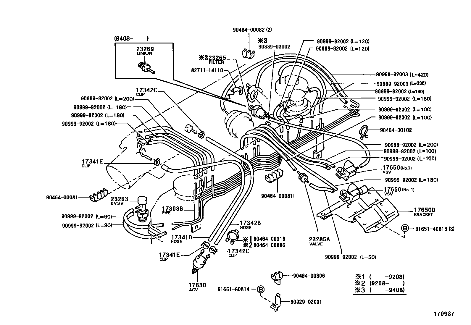 Toyota HILUX vacuum tube EPC diagram — 170937