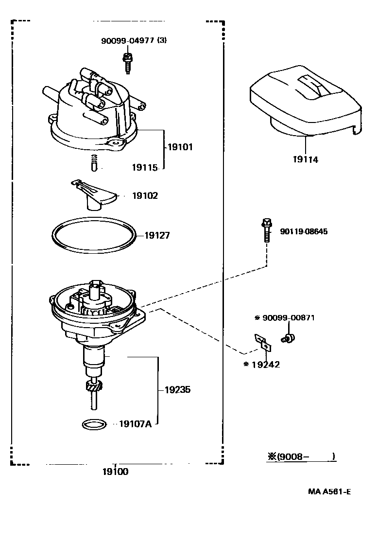 Toyota HILUX 分电器 EPC diagram — MAA561E