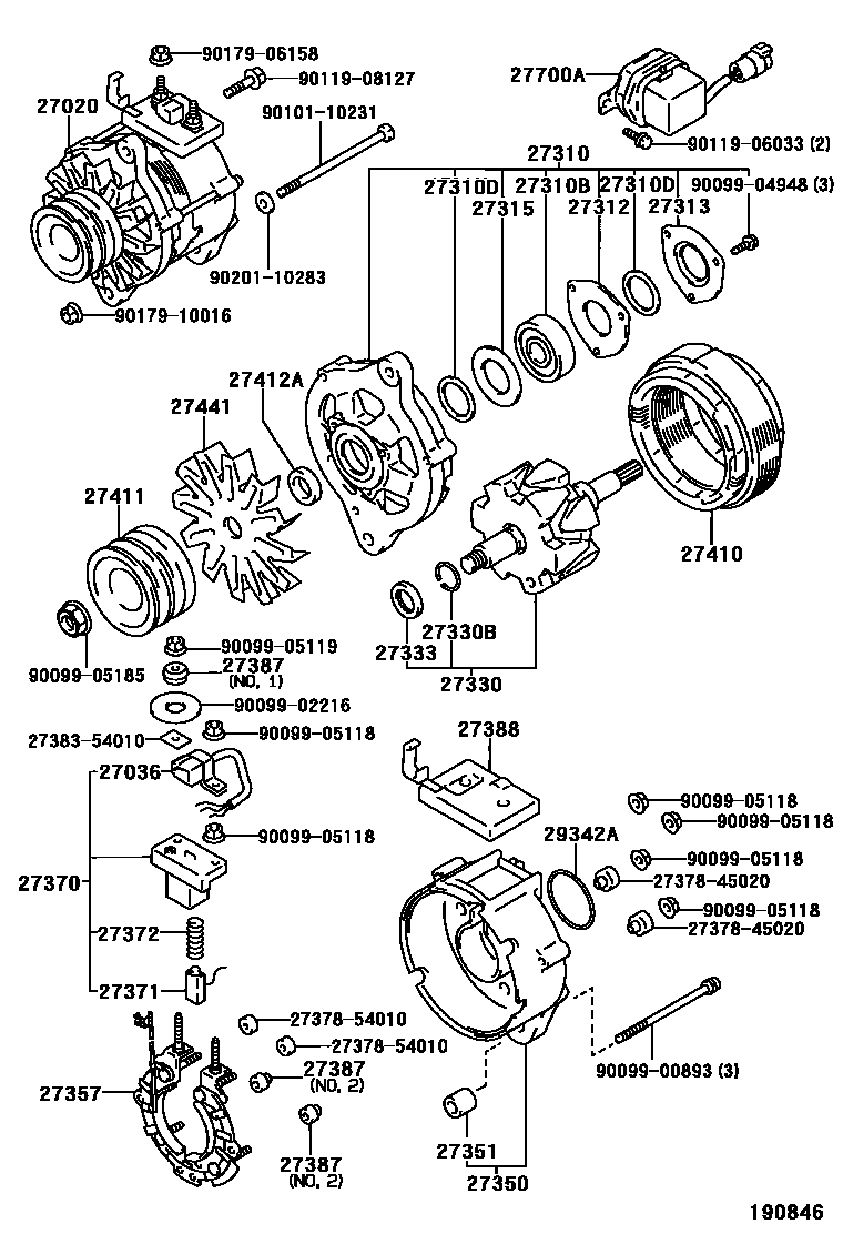 Toyota HILUX Alternator EPC diagram — 190846