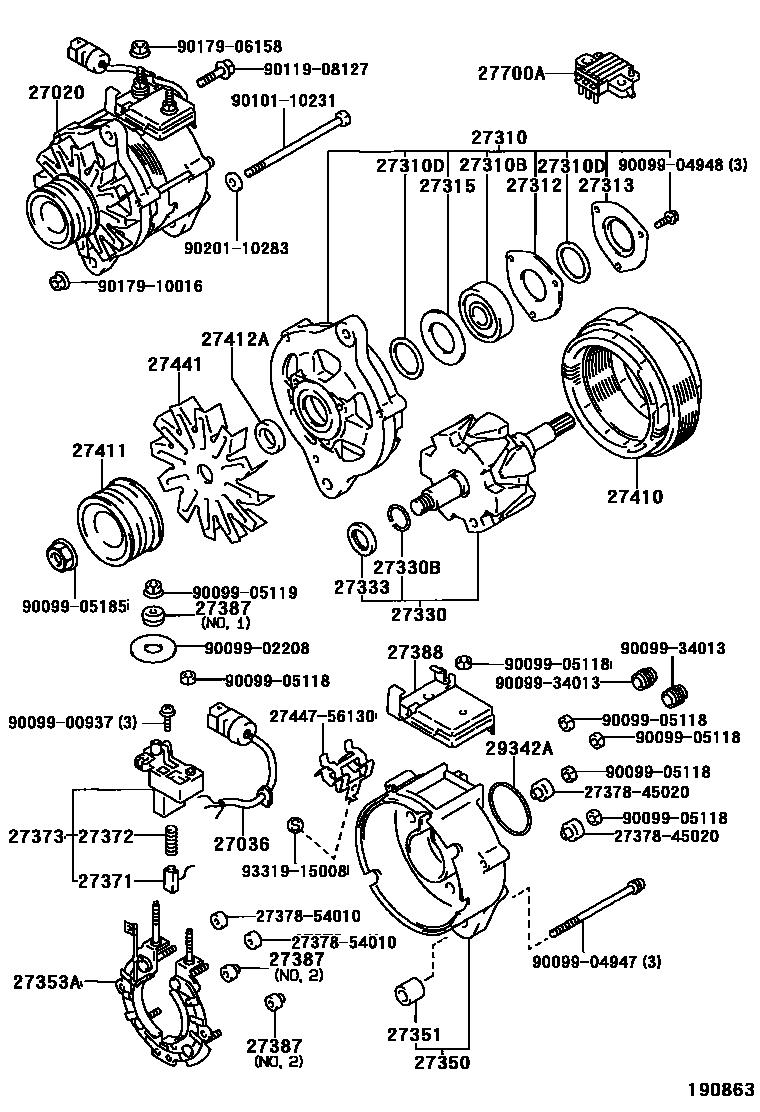 Toyota HILUX Alternator EPC diagram — 190863