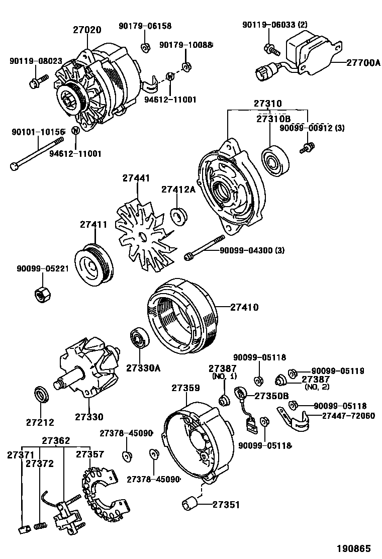 Toyota HILUX Alternator EPC diagram — 190865