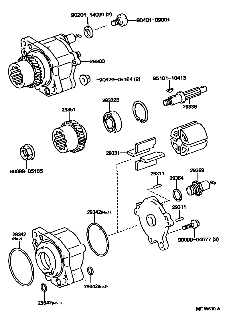 Toyota HILUX 真空泵 EPC diagram — MEW610A