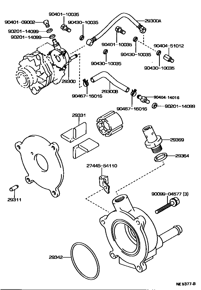 Toyota HILUX 真空泵 EPC diagram — NE5377B