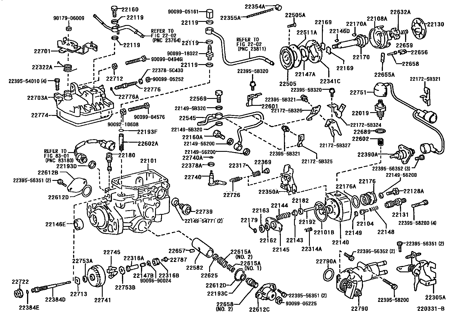Toyota HILUX 喷油泵体 EPC diagram — 220331B