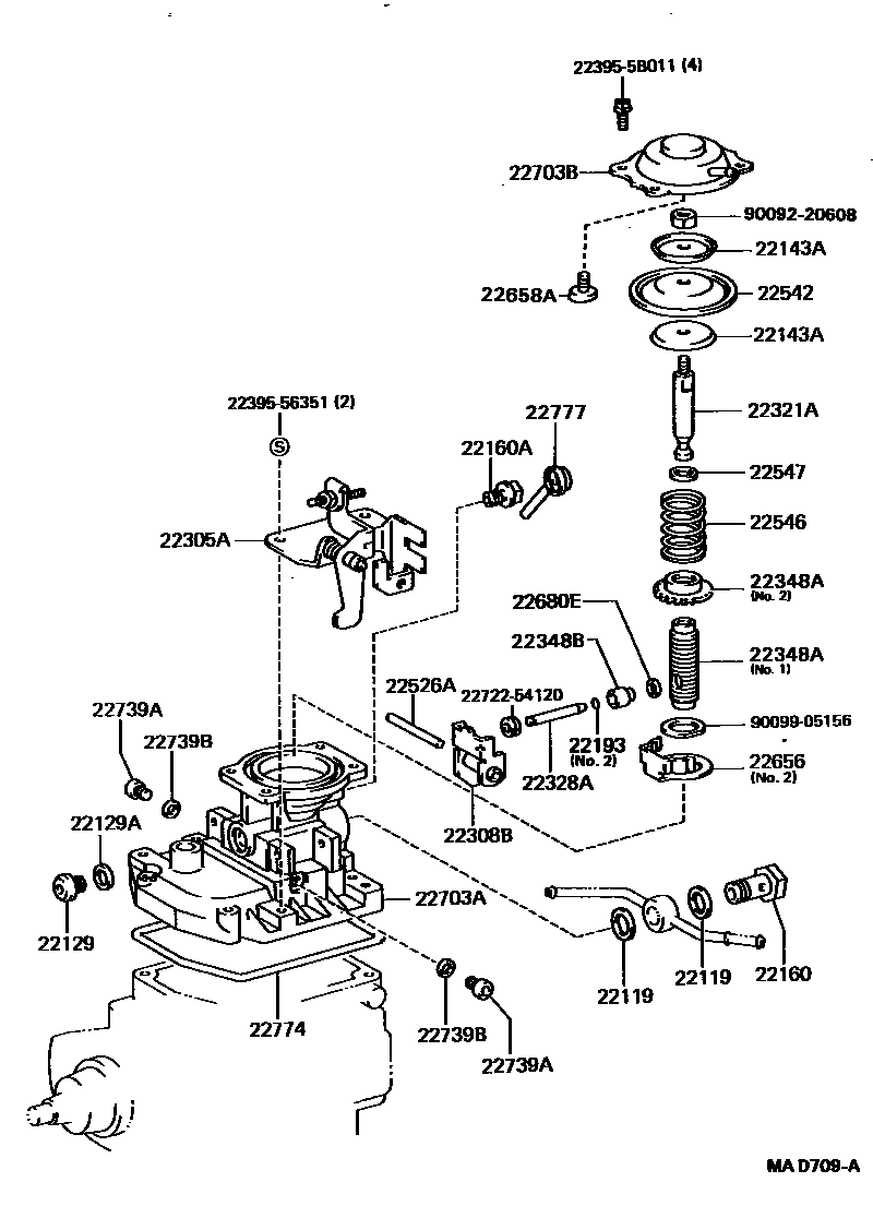 Toyota HILUX 喷油泵体 EPC diagram — MAD709A