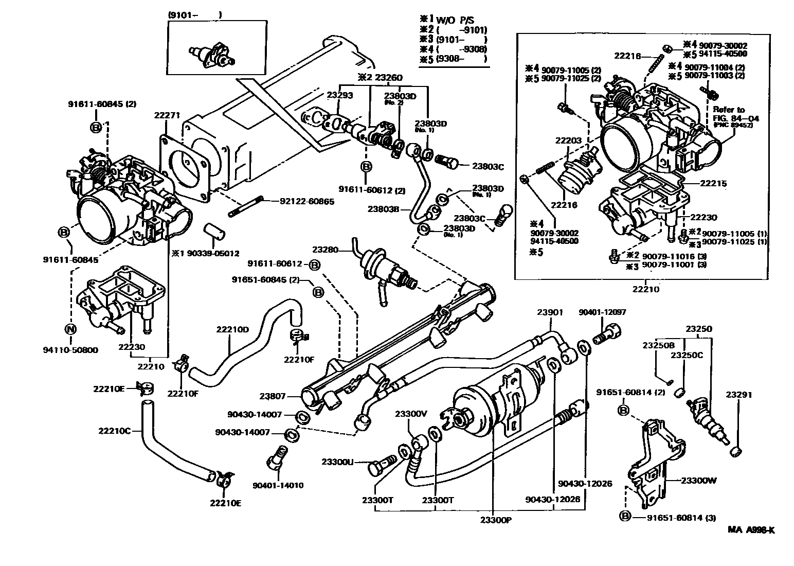Toyota HILUX 燃油喷射系统 EPC diagram — MAA998K