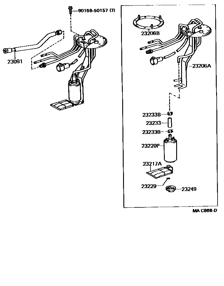 Toyota HILUX 燃油喷射系统 EPC diagram — MAC868D