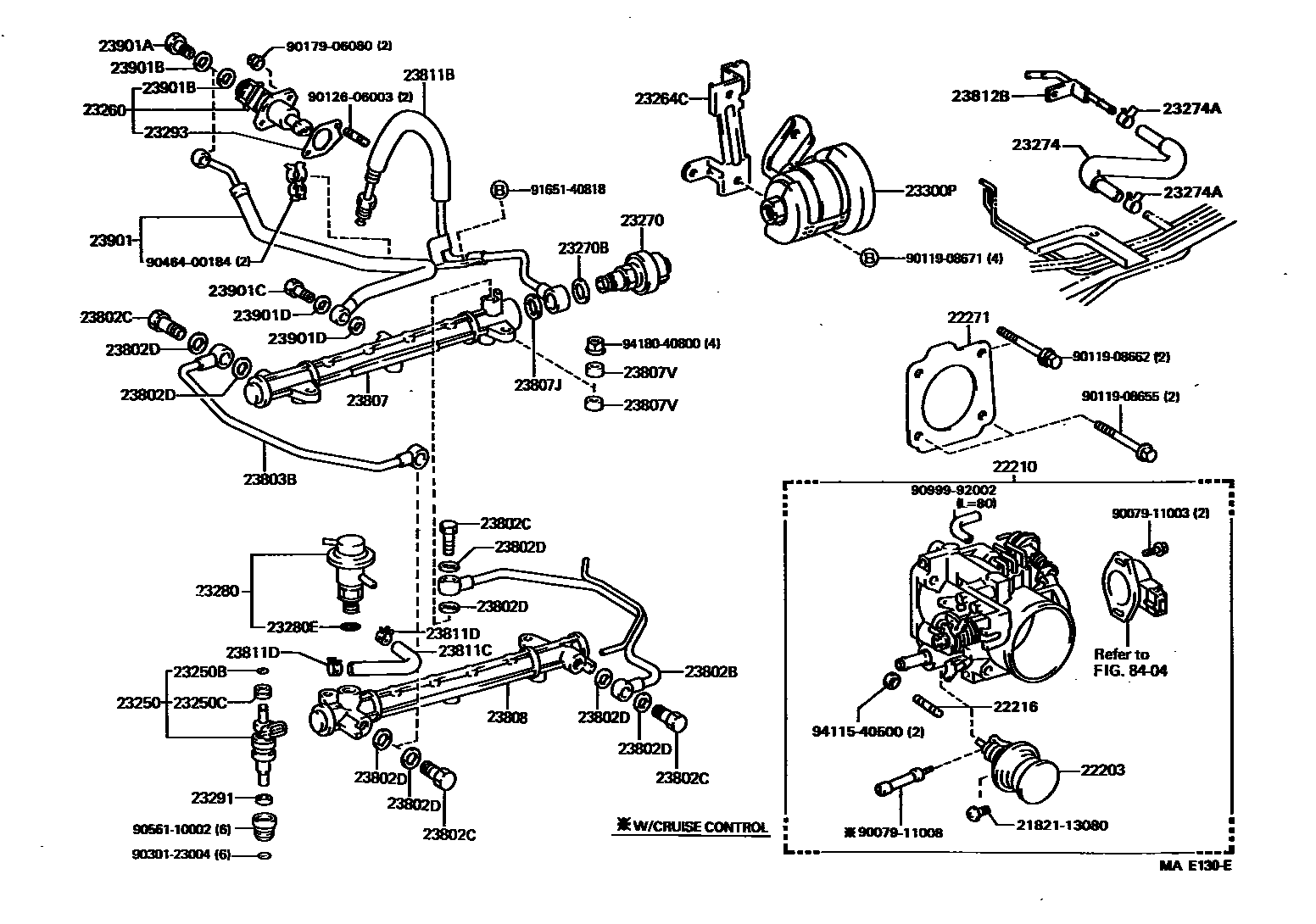 Toyota HILUX 燃油喷射系统 EPC diagram — MAE130E
