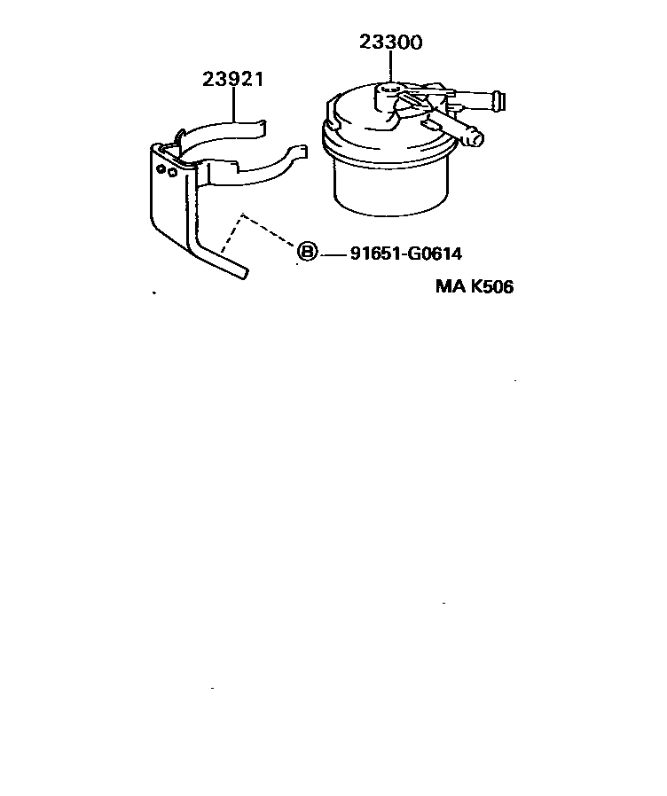 Toyota HILUX fuel filter EPC diagram — MAK506