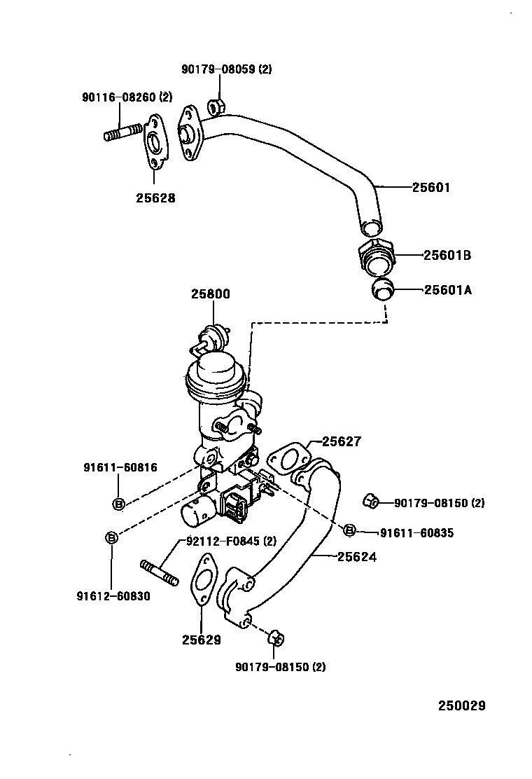 Toyota HILUX 废气再循环系统 EPC diagram — 250029