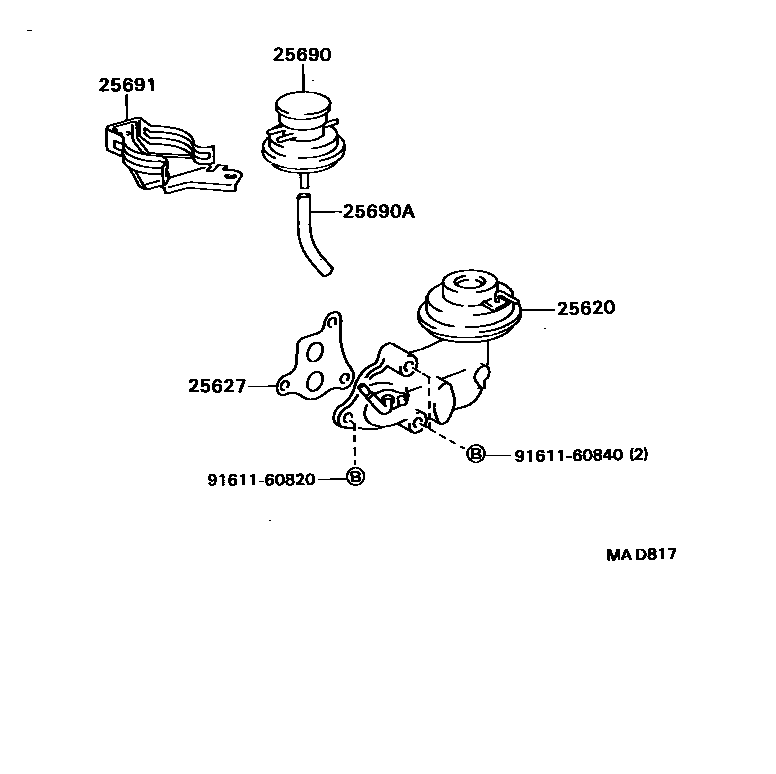 Toyota HILUX 废气再循环系统 EPC diagram — MAD817