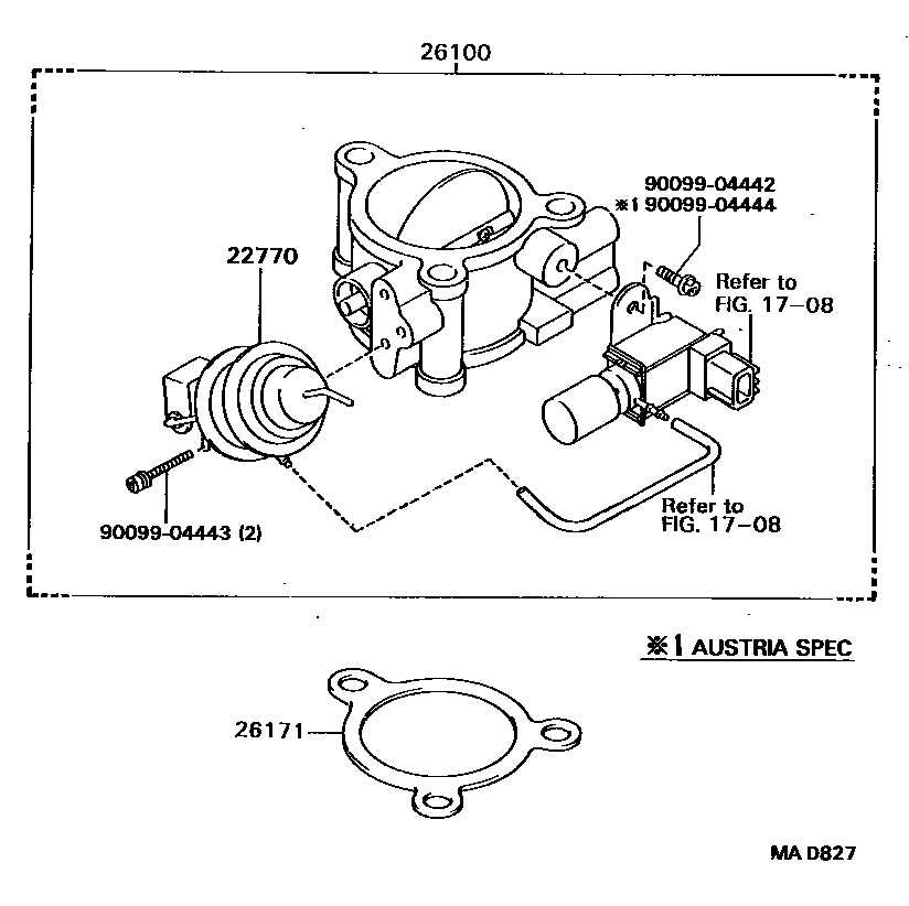Toyota HILUX 文氏管 EPC diagram — MAD827