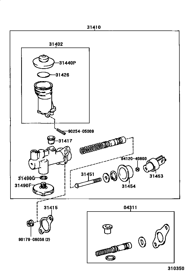 Toyota HILUX 离合器总泵 EPC diagram — 310350