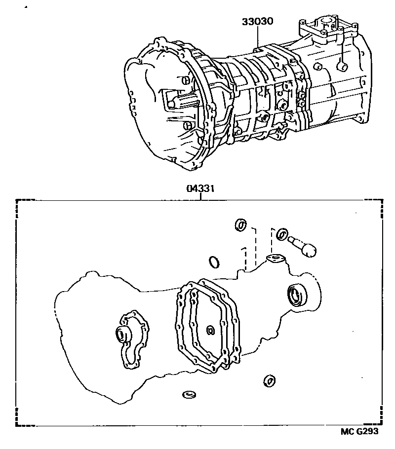 Toyota HILUX 传动桥或变速器总成和衬垫组件(MTM) EPC diagram — MCG293