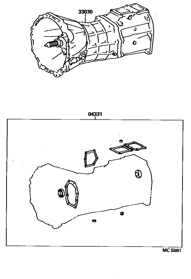 Toyota HILUX 传动桥或变速器总成和衬垫组件(MTM) EPC diagram — MCS581