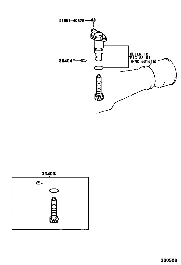 Toyota HILUX 速度表从动齿轮(MTM) EPC diagram — 330528