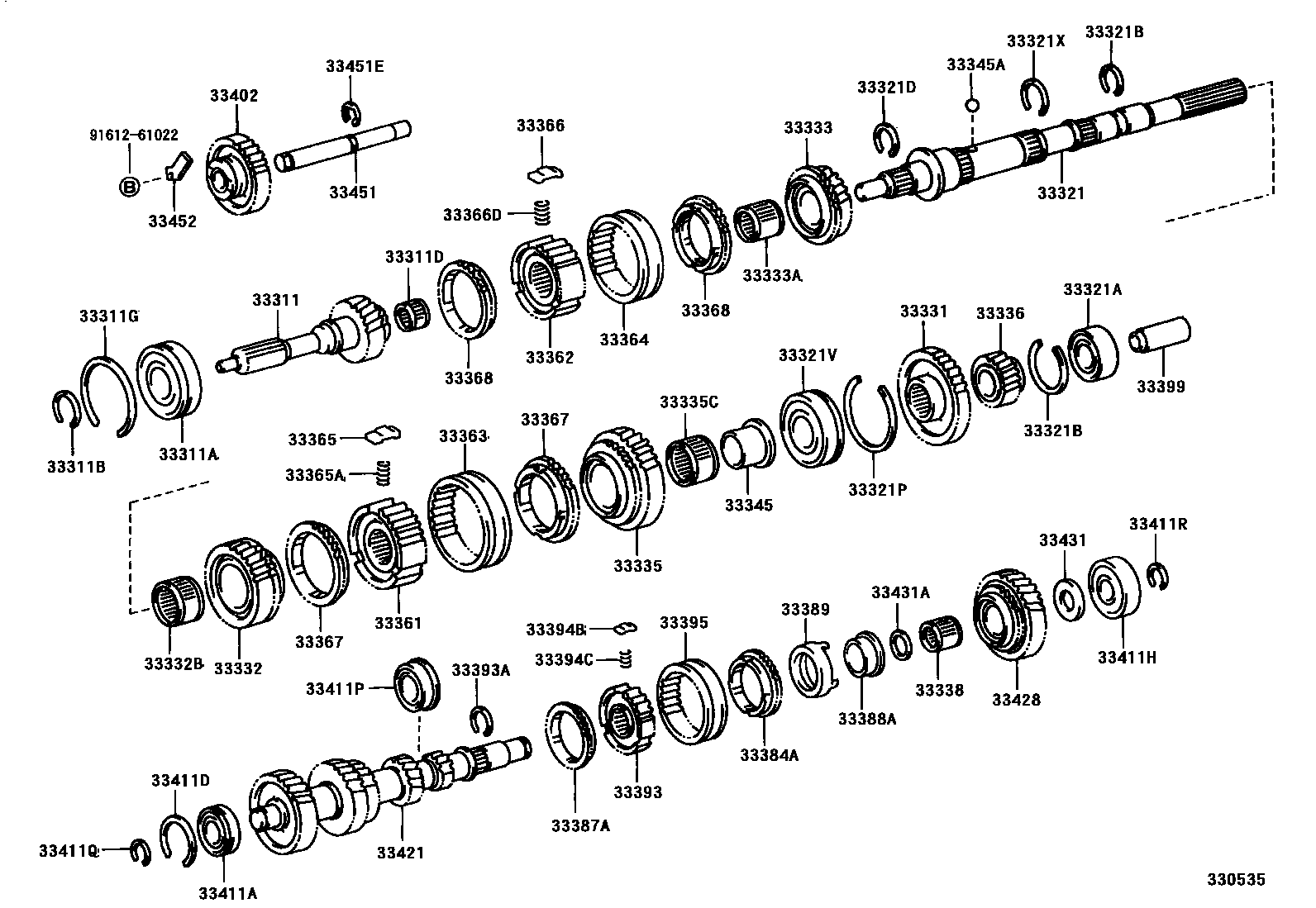Toyota HILUX 变速器齿轮(MTM) EPC diagram — 330535