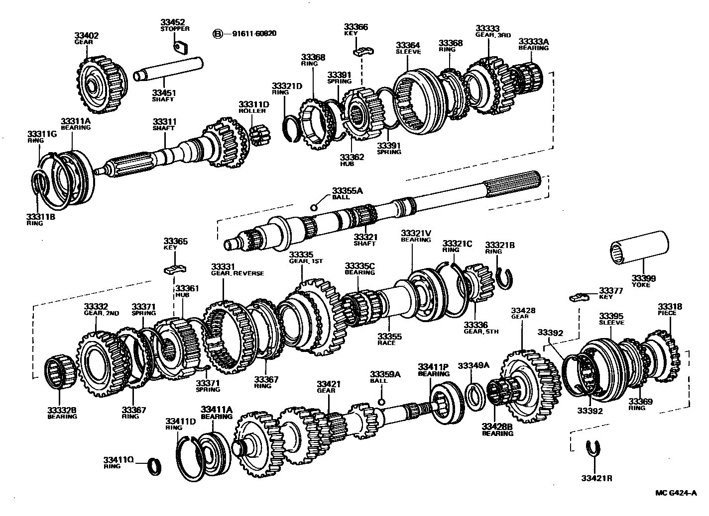 Toyota HILUX 变速器齿轮(MTM) EPC diagram — MCG424A