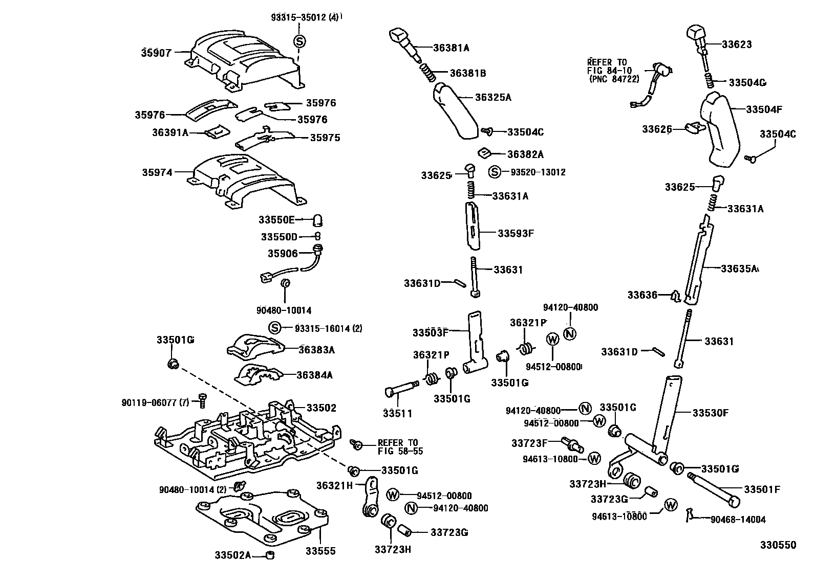 Toyota HILUX Shift Lever & Retainer EPC diagram — 330550