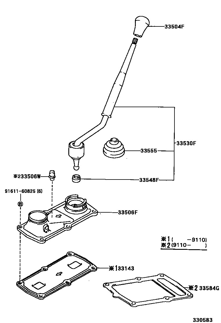 Toyota HILUX Shift Lever & Retainer EPC diagram — 330583