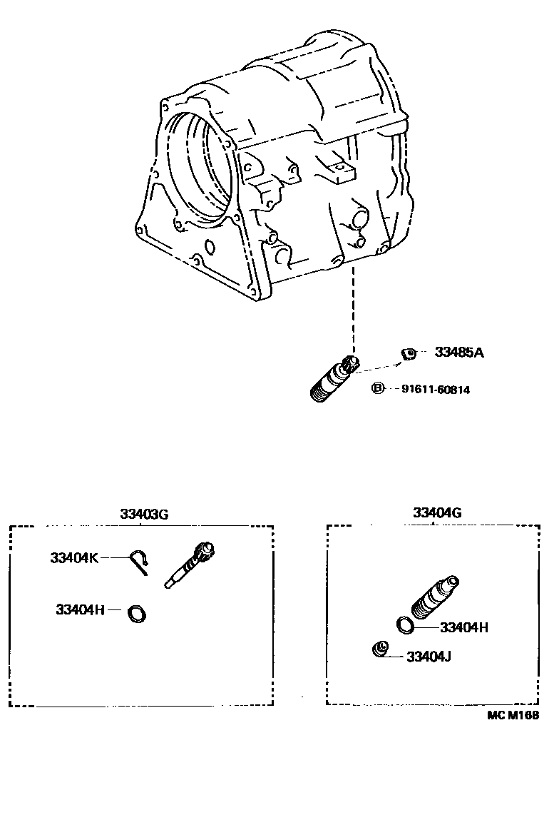 Toyota HILUX 速度表从动齿轮(ATM) EPC diagram — MCM168