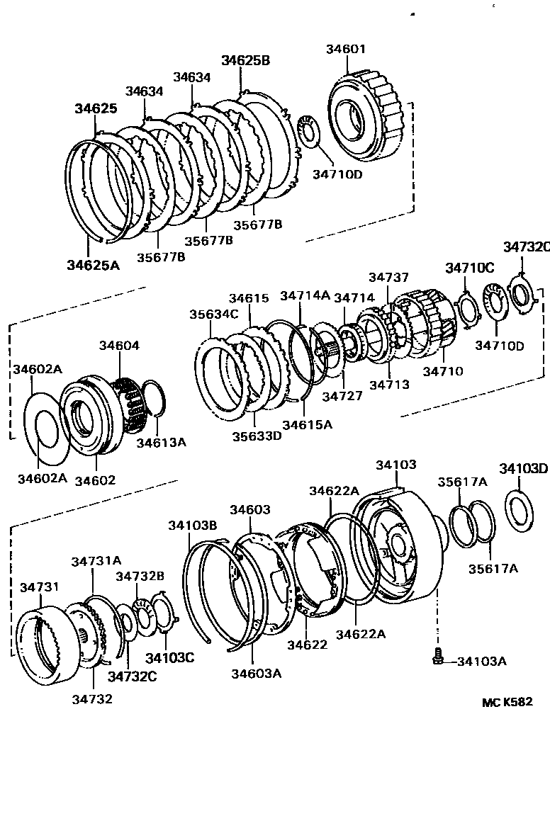 Toyota HILUX 超速档齿轮(ATM) EPC diagram — MCK582