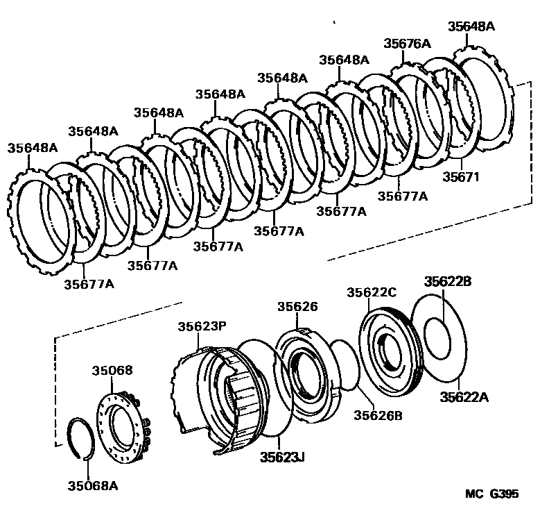 Toyota HILUX 3号制动器、一档和倒档制动器(ATM) EPC diagram — MCG395