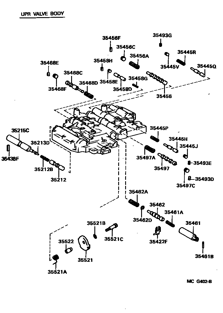 Toyota HILUX 阀体和滤油网(ATM) EPC diagram — MCG402B