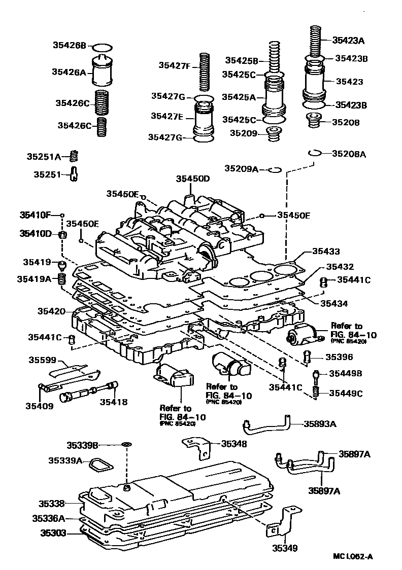Toyota HILUX 阀体和滤油网(ATM) EPC diagram — MCL062A