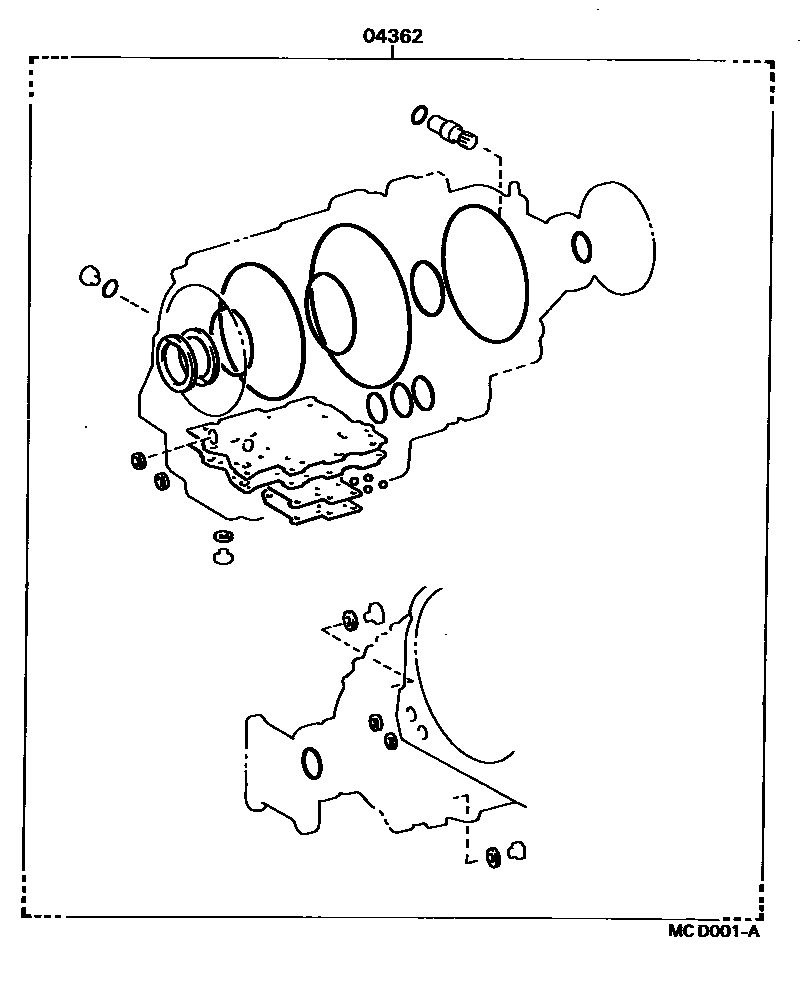 Toyota HILUX Transfer Assembly & Gasket Kit EPC diagram — MCD001A