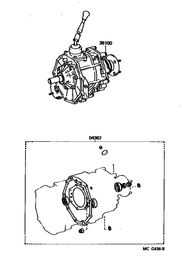 Toyota HILUX Transfer Assembly & Gasket Kit EPC diagram — MCG436B