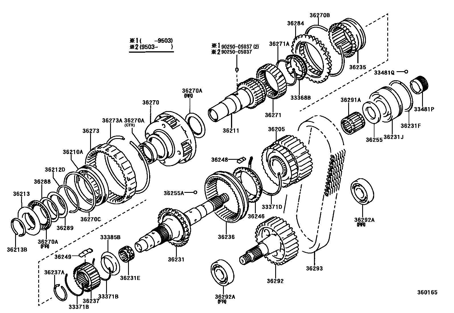 Toyota HILUX Transfer Gear EPC diagram — 360165