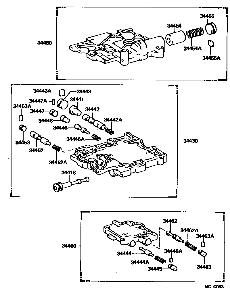 Toyota HILUX 分动器阀体和阀杆 EPC diagram — MCC053