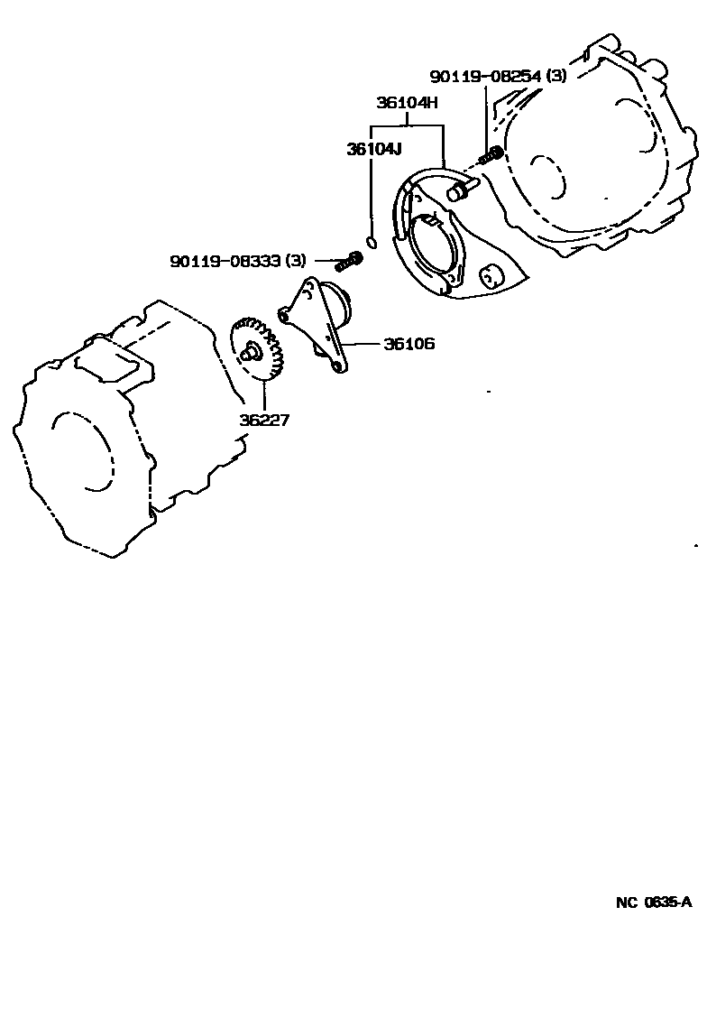 Toyota HILUX 分动器油泵 EPC diagram — NC0635A