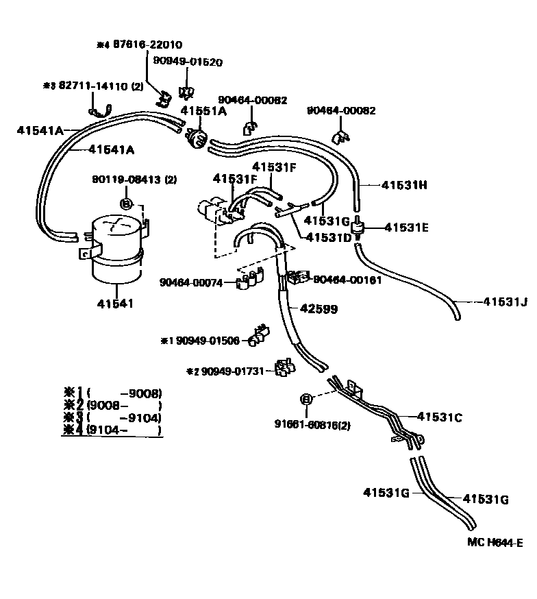 Toyota HILUX 前桥壳和差速器 EPC diagram — MCH644E