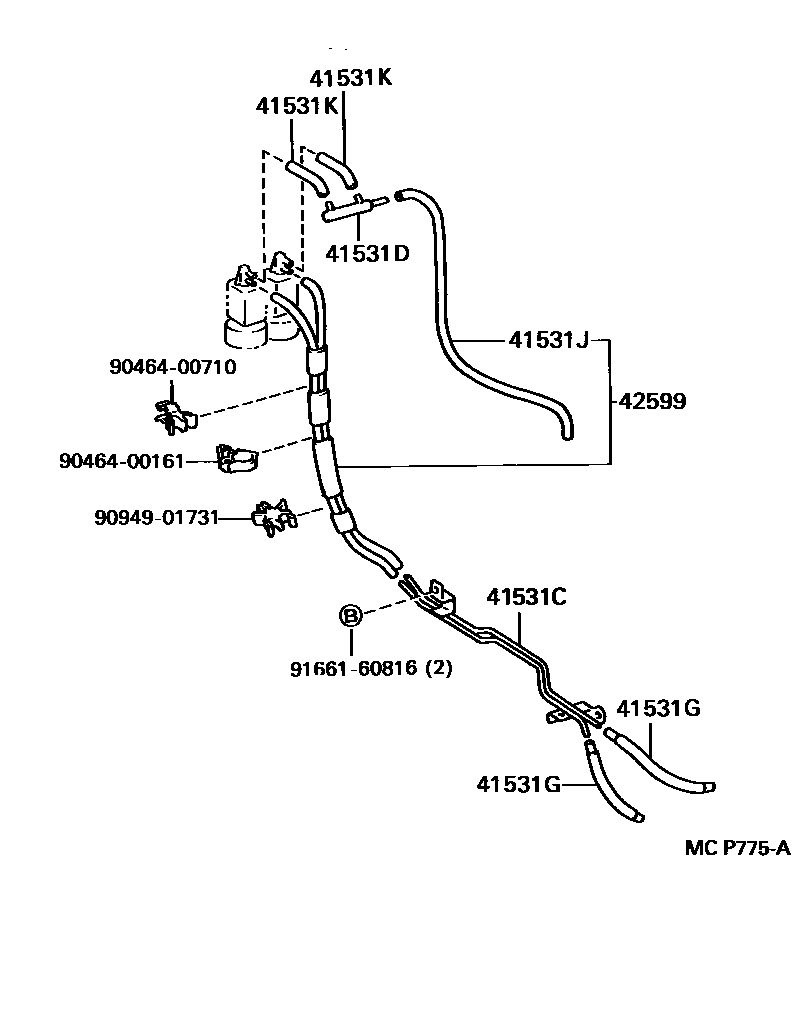 Toyota HILUX 前桥壳和差速器 EPC diagram — MCP775A