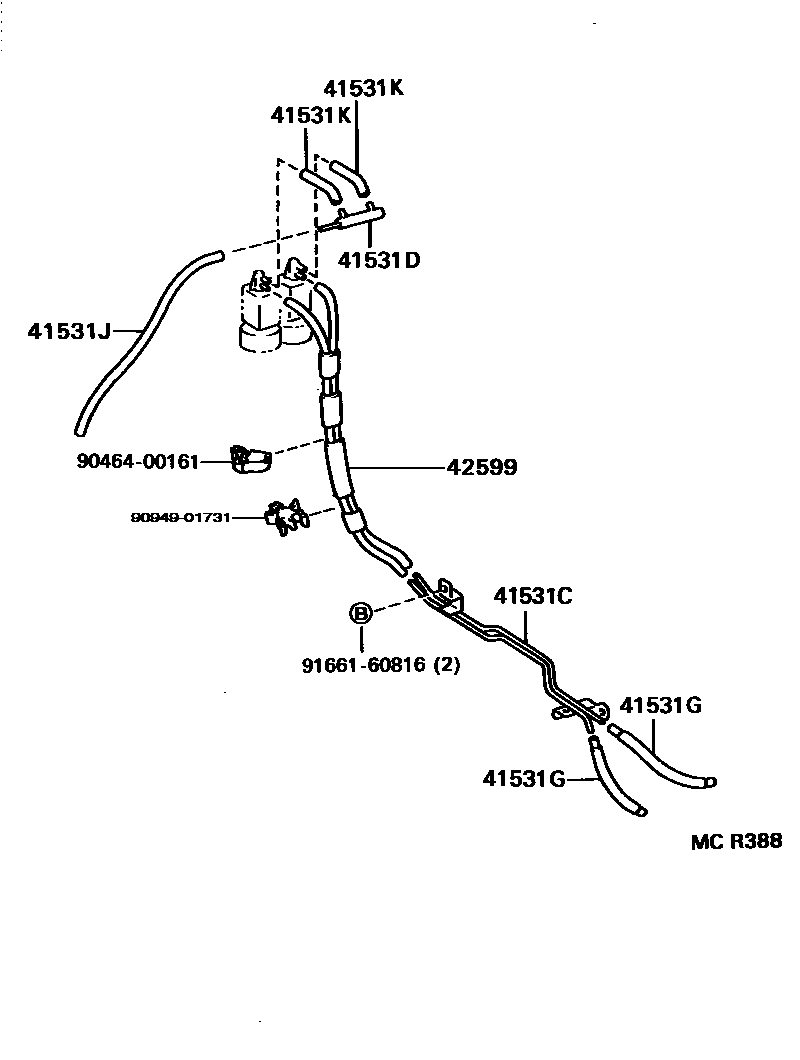 Toyota HILUX 前桥壳和差速器 EPC diagram — MCR388