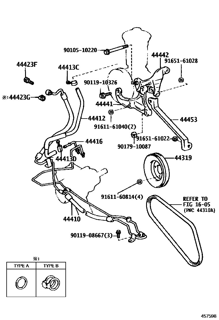 Toyota HILUX 动力转向配管 EPC diagram — 457598