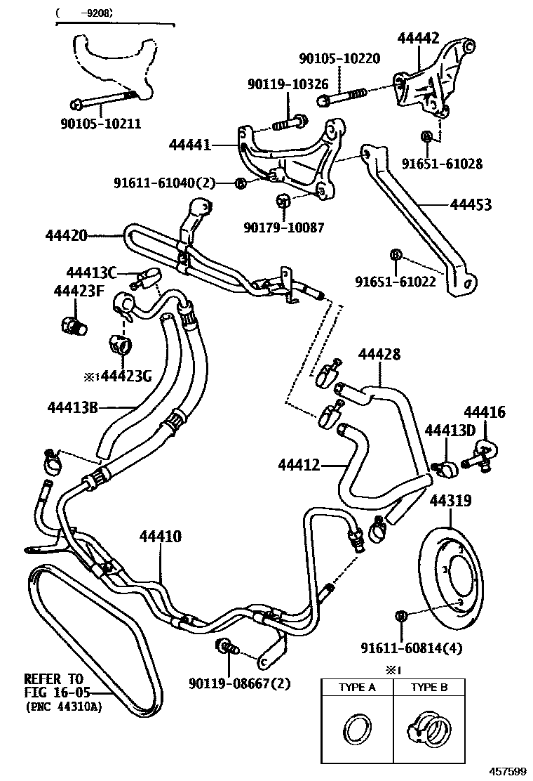 Toyota HILUX 动力转向配管 EPC diagram — 457599
